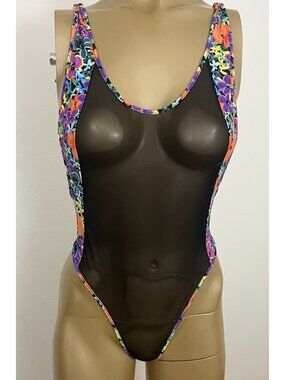 Wicked Weasel 828 Neon Temptation One-Piece Size S Multi Black NWT